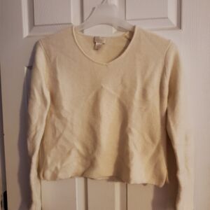 J. Jill Women's Cashmire Cream Crew Neck Sweater